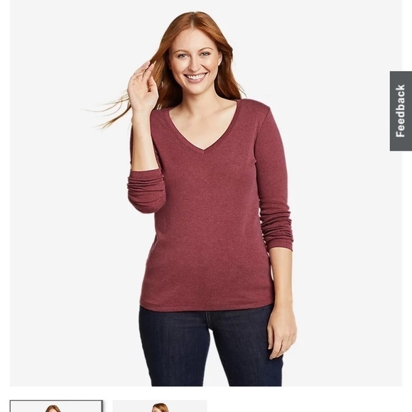 WOMEN'S Long-Sleeve V-Neck T-Shirt - Picture 1 of 3